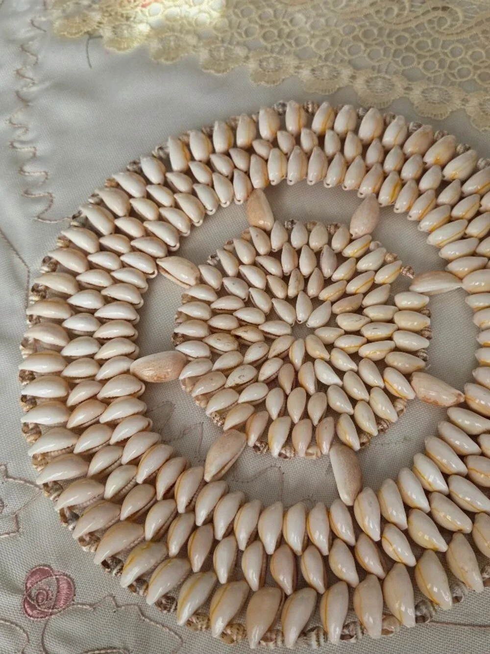 Vintage Cowrie Seashell Trivet